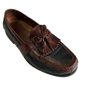 Johnston Murphy Aragon II Kiltie Tassel Loafer Mens 2 Tone Black Brown Shoes 9M